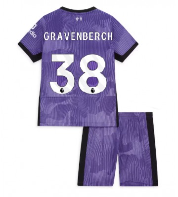 Liverpool Ryan Gravenberch #38 Koszulka Trzecich Dziecięca 2023-24 Krótki Rękaw (+ Krótkie spodenki)